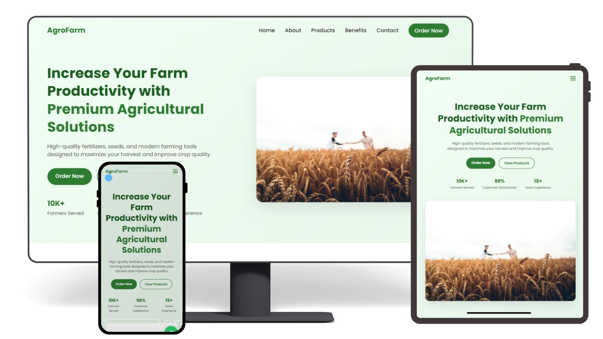 AgroFarm – Landing Page Template Produk Pertanian Modern